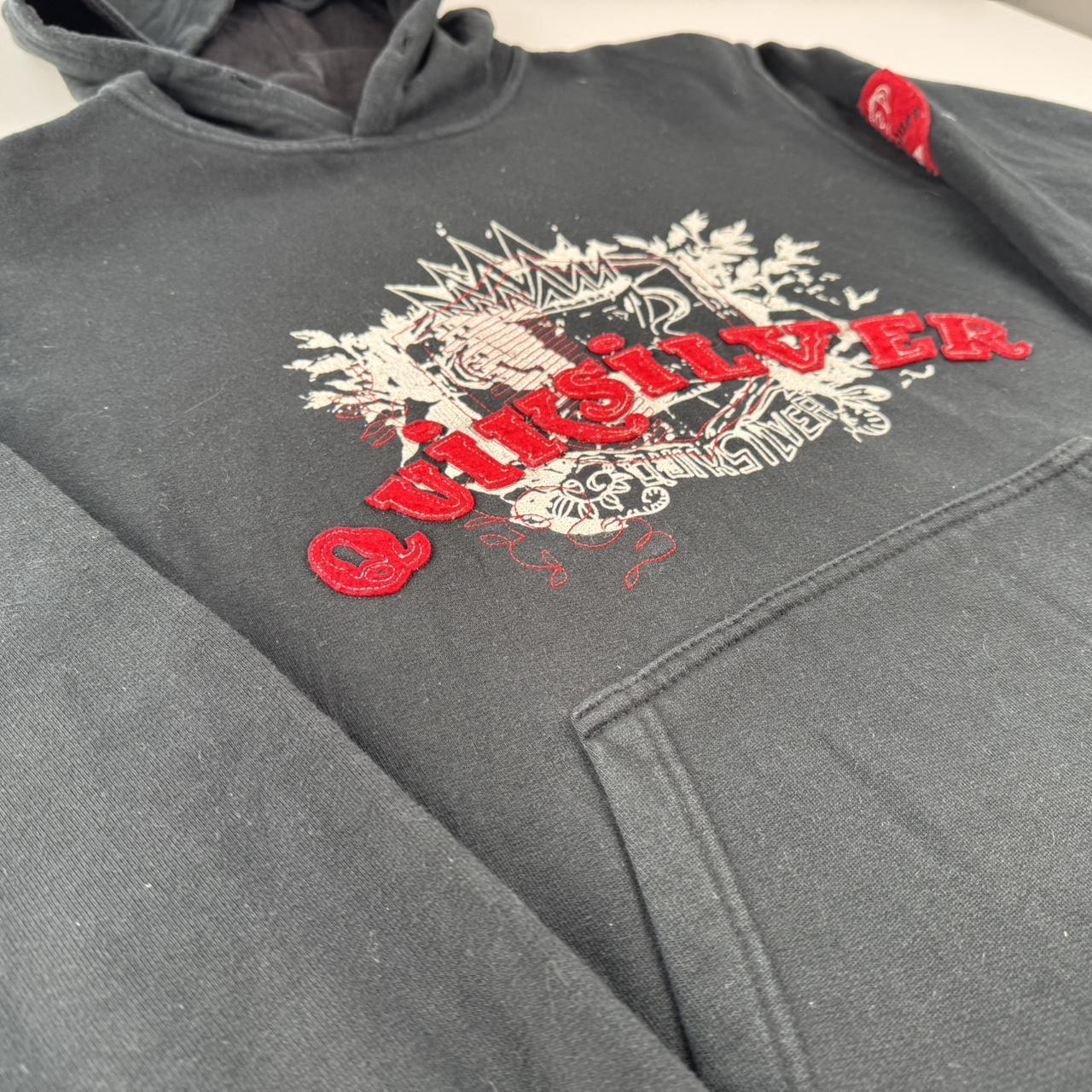Quiksilver Embroidered Spellout Surf y2k Hoodie S