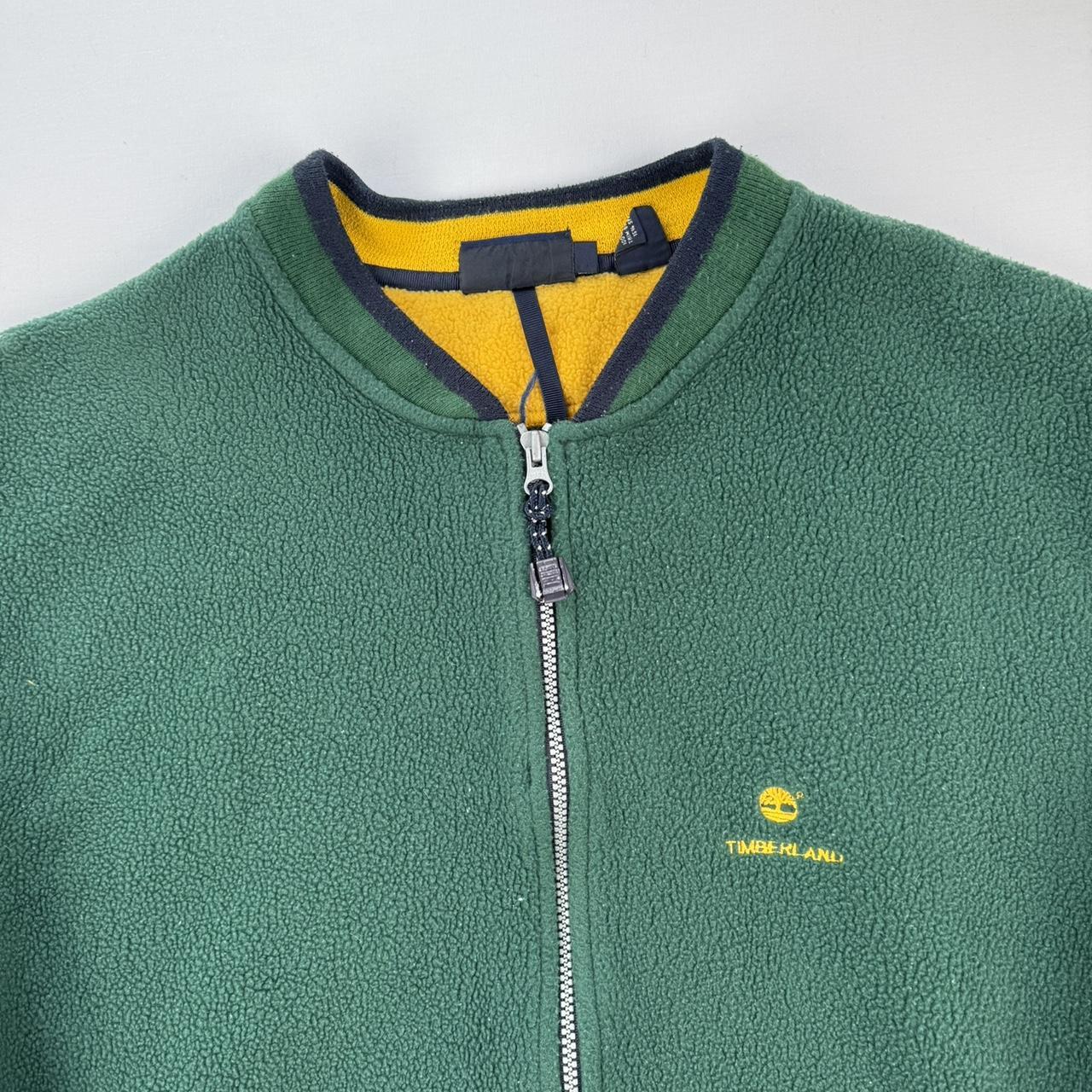 2000s Green Timberland Embroidered Full Zip Fleece Jacket M