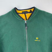 2000s Green Timberland Embroidered Full Zip Fleece Jacket M