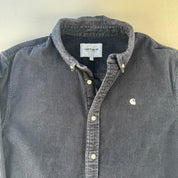 Navy Carhartt WIP Long Sleeve Madison Corduroy Button Down Shirt L