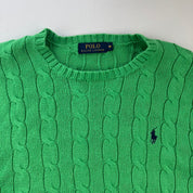 Polo Ralph Lauren Embroidered Pony Knitted Cableknit Crewneck M