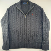Polo Ralph Lauren Quarter Zip Cable Knit Jumper XL
