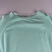 Yves Saint Laurent YSL Thin Mint Green Embroidered Logo Knitted Jumper XXL
