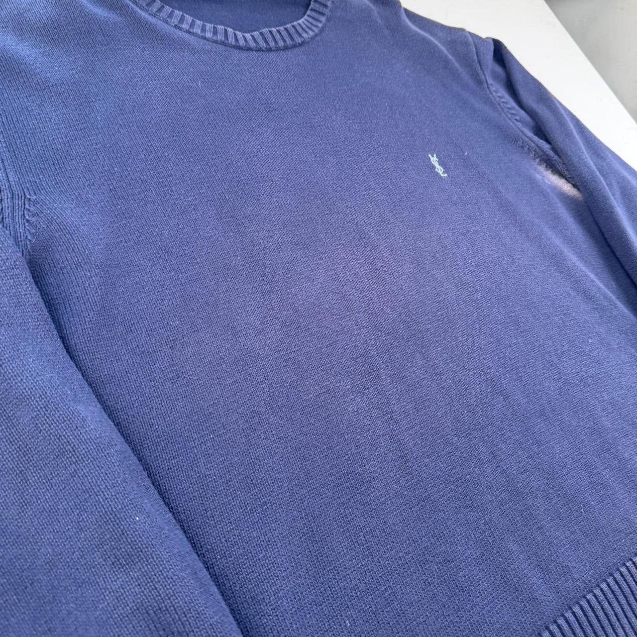 Yves Saint Laurent Crewneck Knit Sweater in Navy Size XL