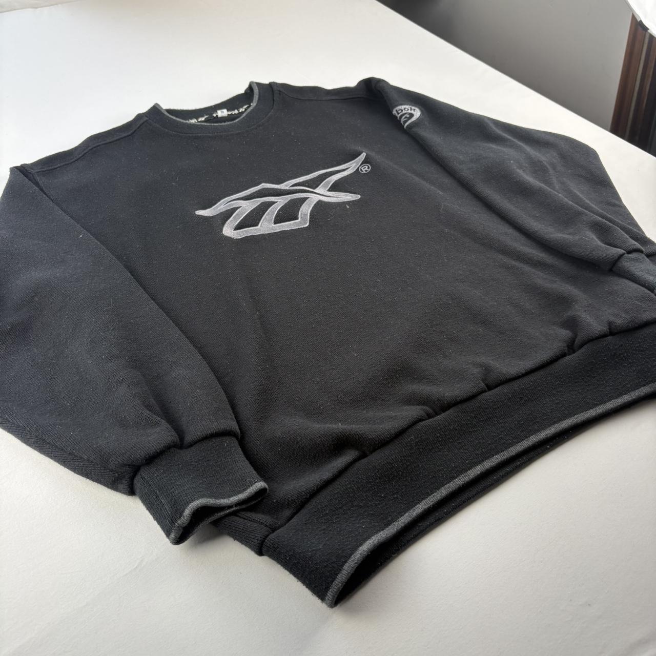 Early 2000s Embroidered Reebok Oversized Ribbed Sweatshirt S
