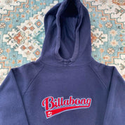 Billabong women's hoodie, teal with embroidered logo and surf graphics, cotton blend.