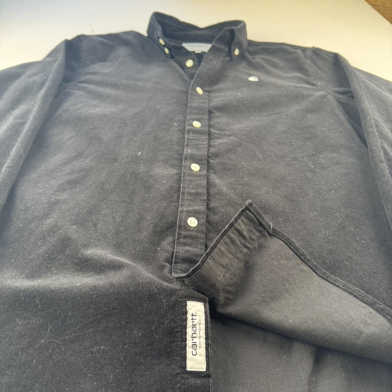 Black Carhartt WIP Long Sleeve Madison Corduroy Button Down Shirt M