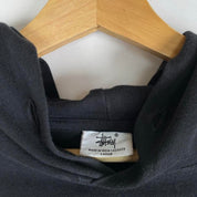 Stüssy grey hoodie with NYC centre print and backprint, relaxed fit.