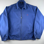 Early 2000s Yves Saint Laurent YSL Embroidered Logo Cotton Harrington Jacket L