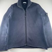 2005 Authentic Stone Island Thick Knitted Full Zip Jumper XXL