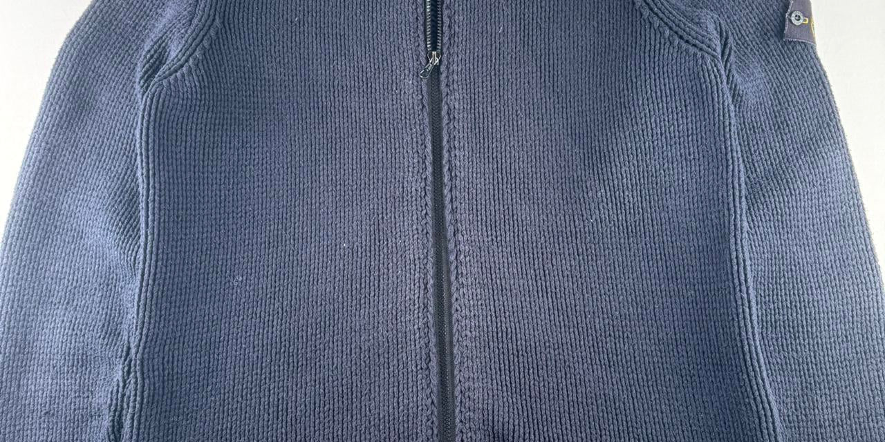 2005 Authentic Stone Island Thick Knitted Full Zip Jumper XXL