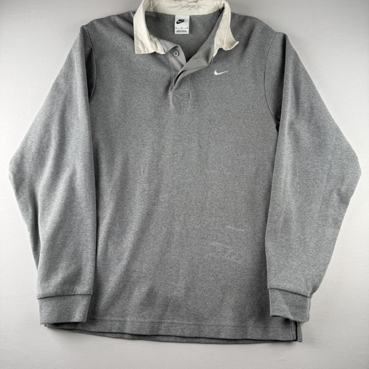 Nike Embroidered Swoosh Thick Rugby Polo Shirt M