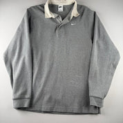 Nike Embroidered Swoosh Thick Rugby Polo Shirt M