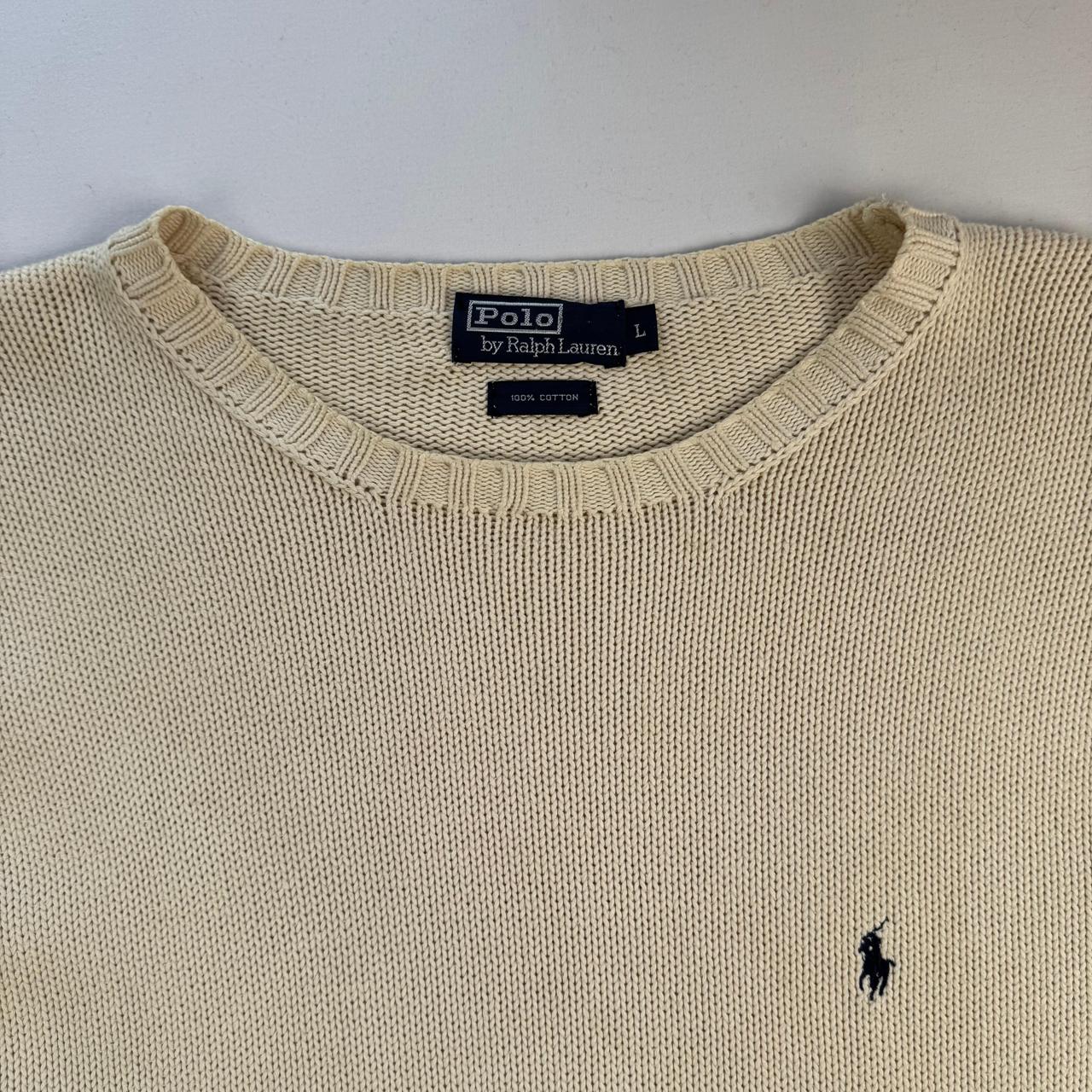 Polo By Ralph Lauren Crewneck Knit Sweater in Beige Size L