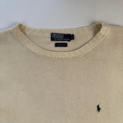 Polo By Ralph Lauren Crewneck Knit Sweater in Beige Size L