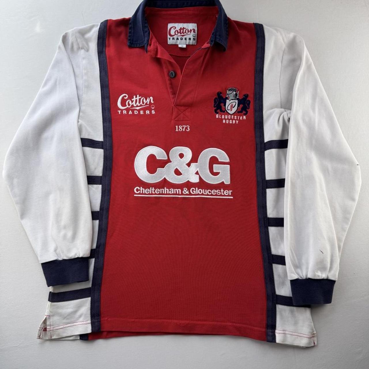 1999-2000 Cotton Traders Gloucester Rugby Long Sleeve Rugby Polo Shirt S