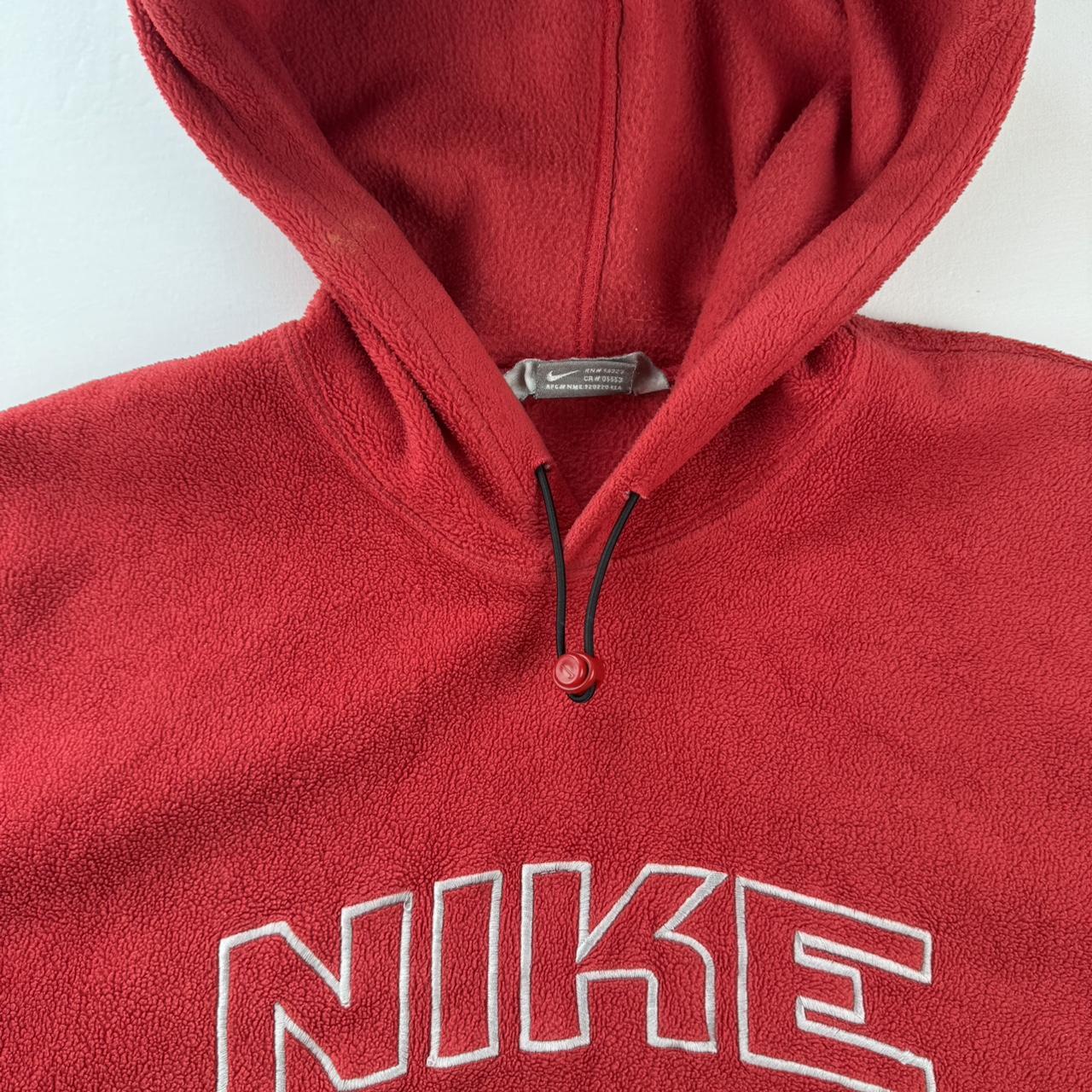 2000s Nike Embroidered Spellout Centre Swoosh Fleece Hoodie L