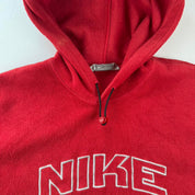 2000s Nike Embroidered Spellout Centre Swoosh Fleece Hoodie L