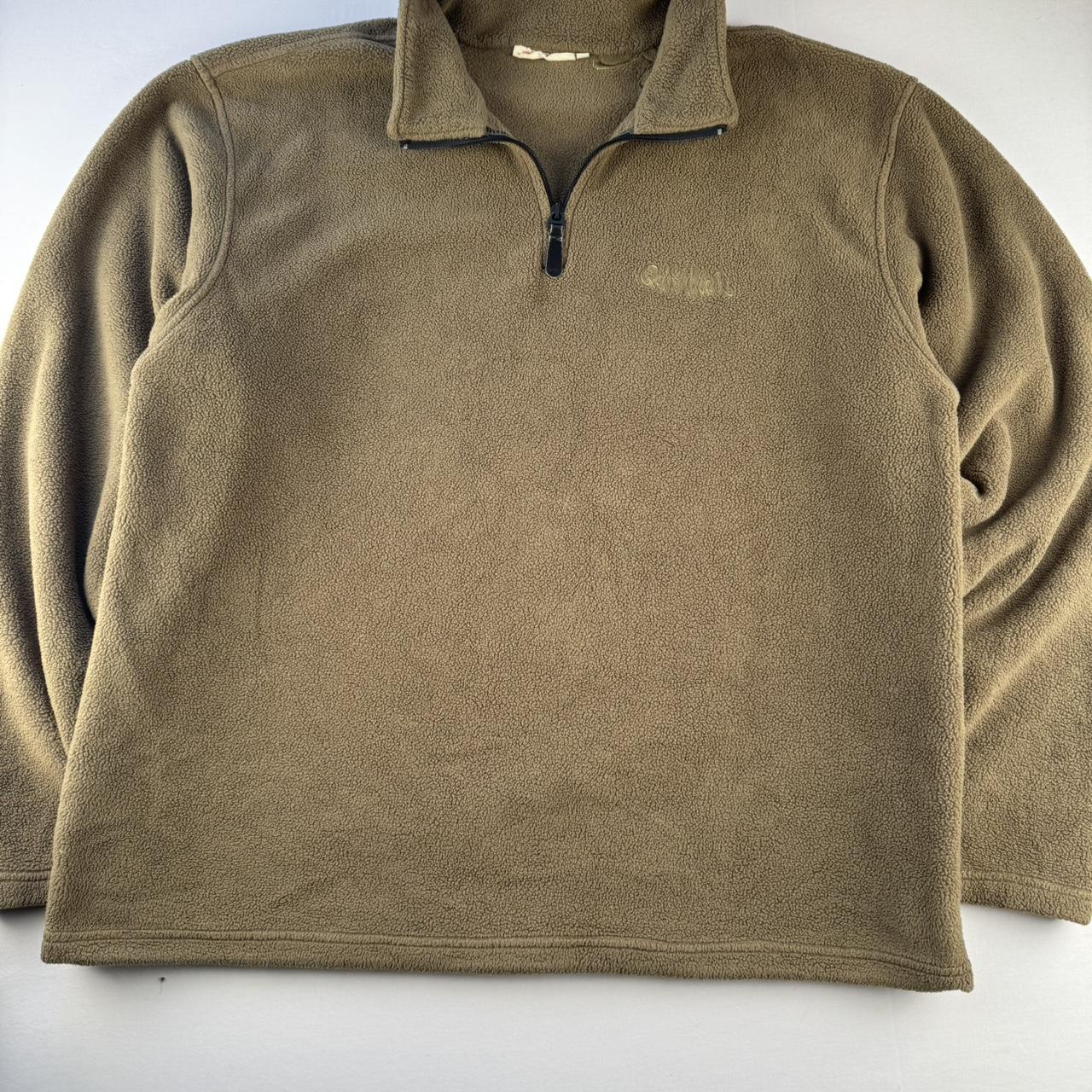 Quiksilver 2000s Embroidered Quarter Zip Khaki Fleece XL