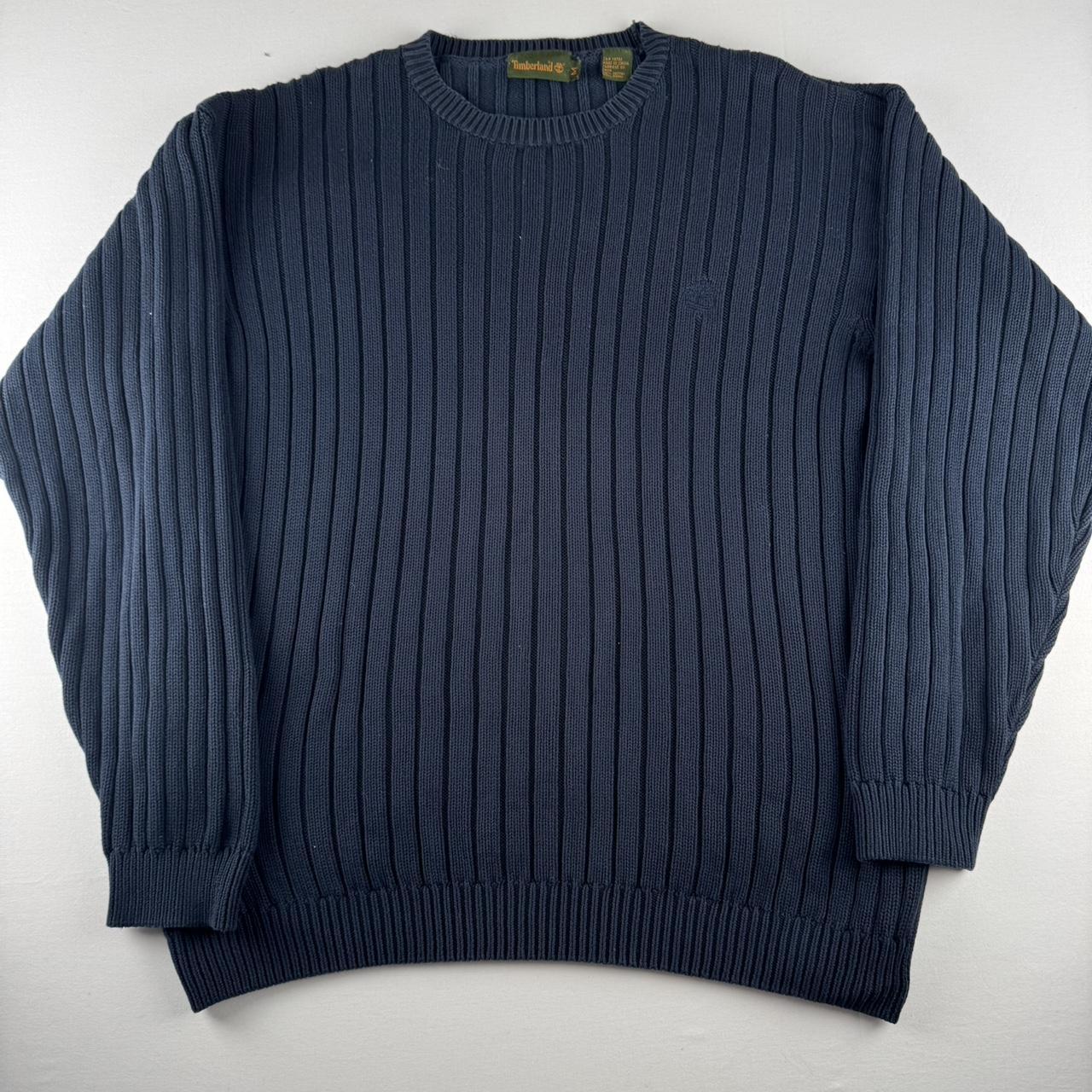 Navy Timberland Embroidered Heavyweight Knitted Sweatshirt M
