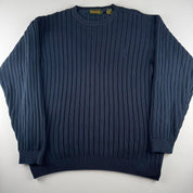 Navy Timberland Embroidered Heavyweight Knitted Sweatshirt M