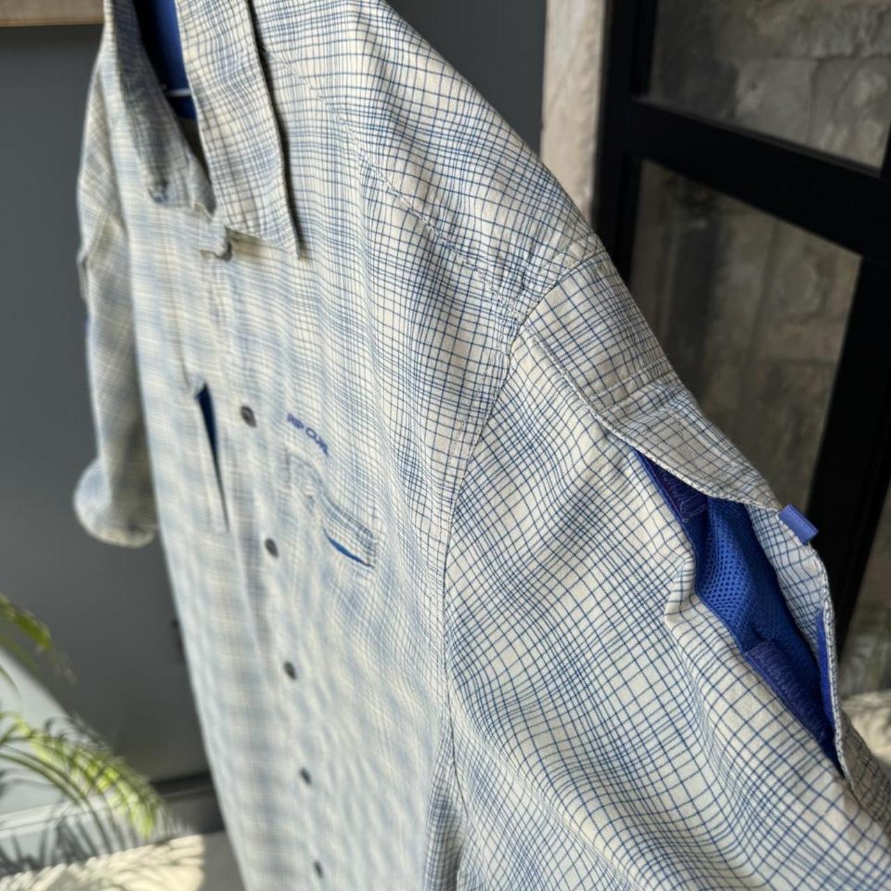 Rip Curl cream striped summer shirt with oversized fit and vintage 1990s style.