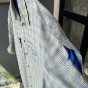Rip Curl cream striped summer shirt with oversized fit and vintage 1990s style.