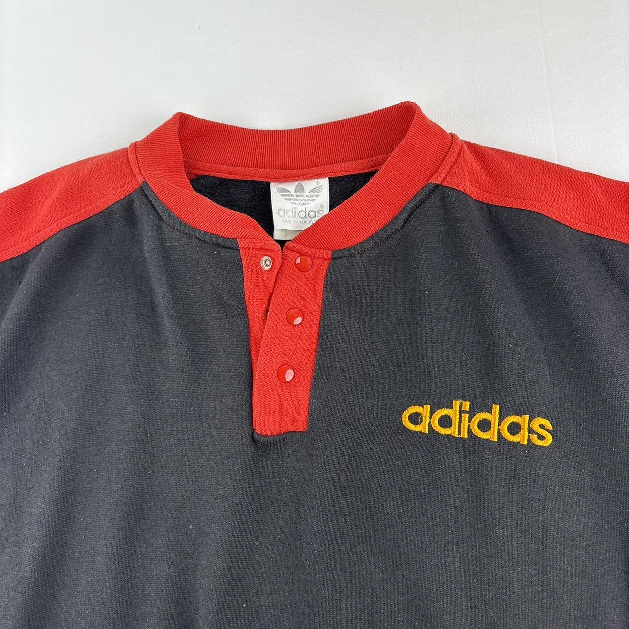 1990s Adidas Embroidered Spellout Oversized Jumper S