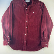 Burgundy Carhartt WIP Long Sleeve Madison Corduroy Button Down Shirt M
