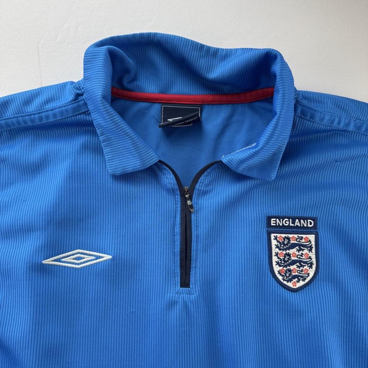 Rare 2004-06 England Umbro 1/4 Quarter Zip Training T Shirt M