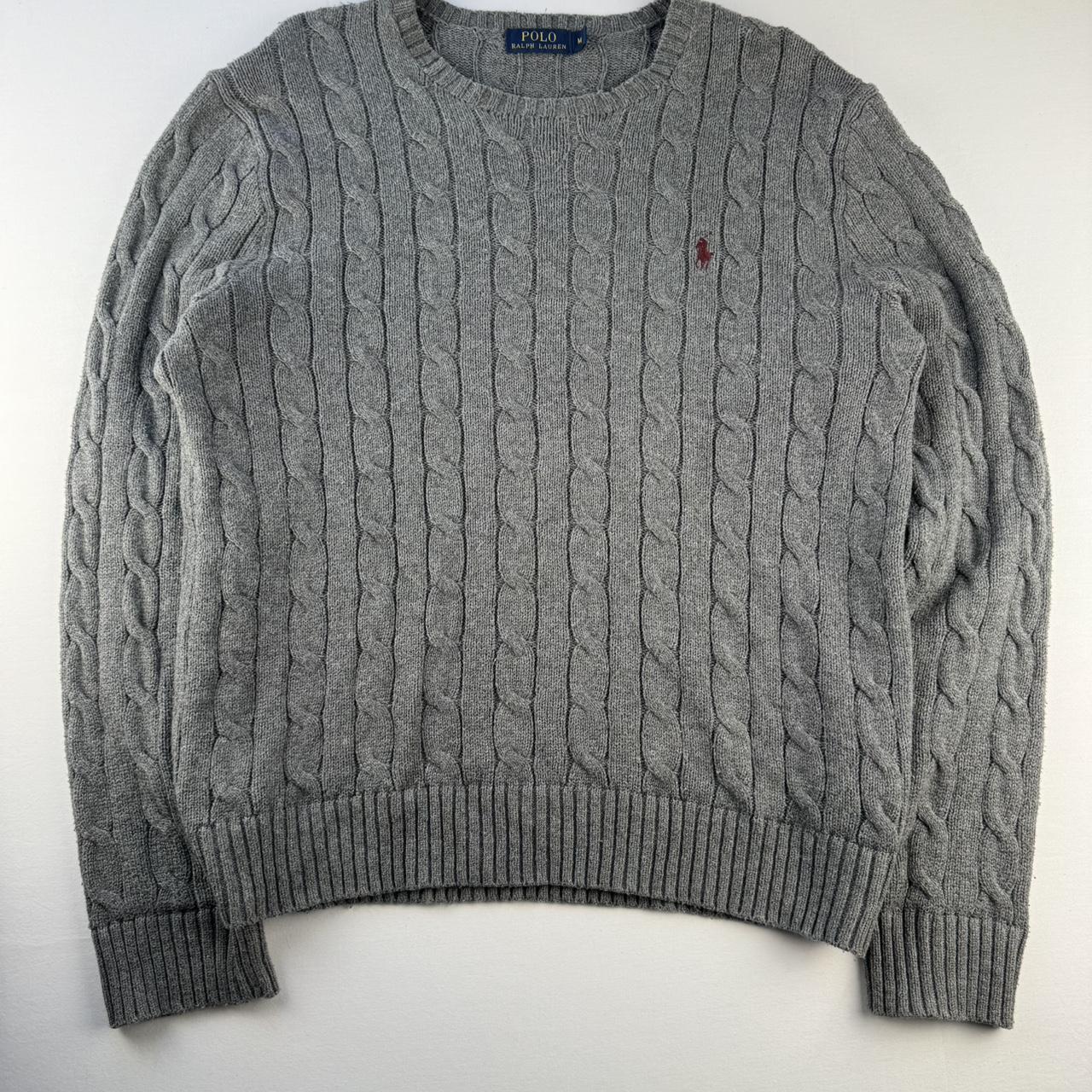 Polo Ralph Lauren Grey Cotton Cableknit Jumper M