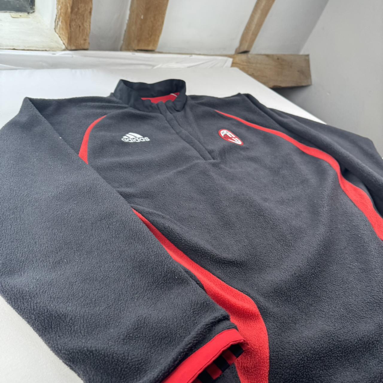 Rare Early 2000s Adidas AC Milan Reversible Fleece Jacket L