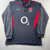 2003 Nike England Rugby Polo Shirt L