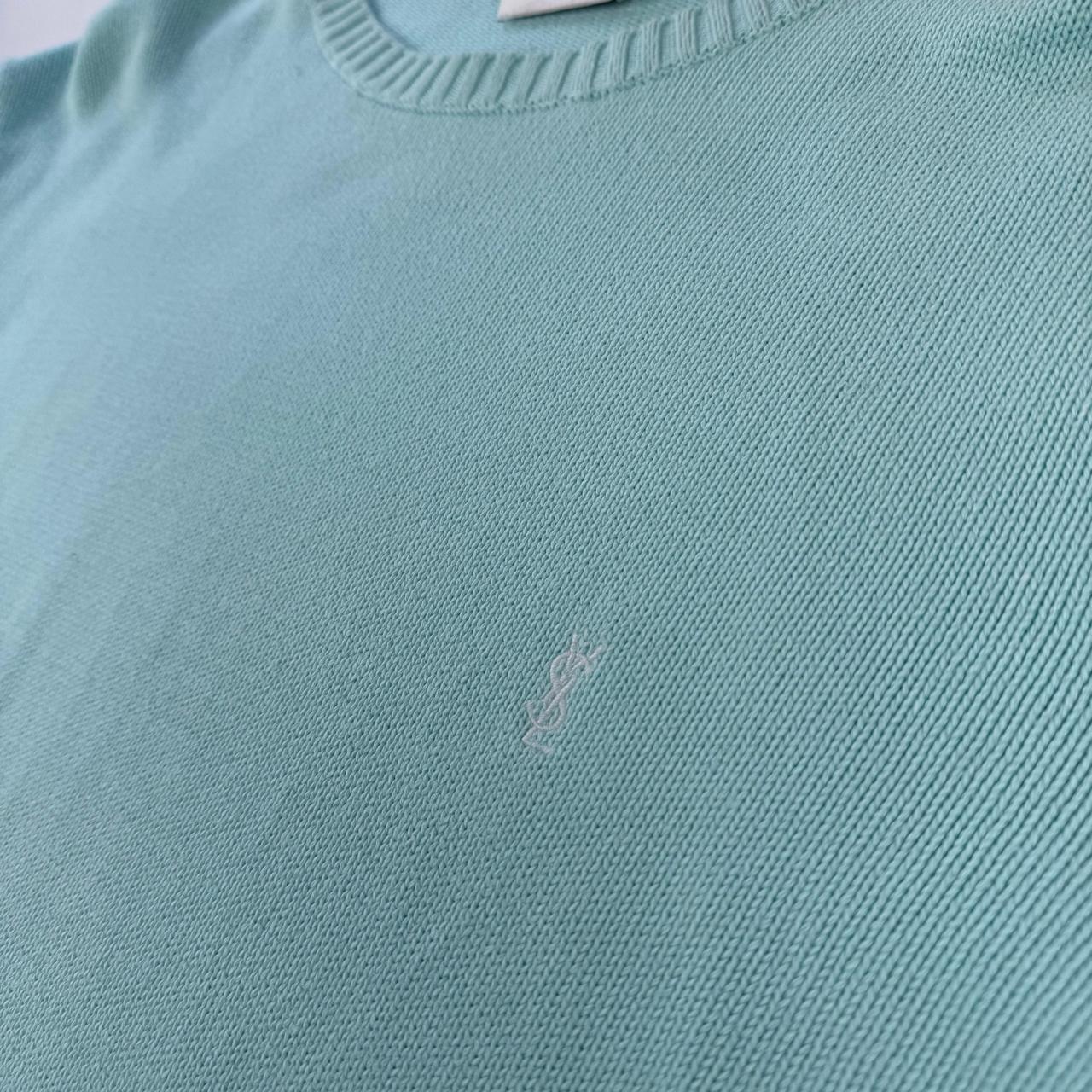 Yves Saint Laurent Crewneck Knit Sweater in Blue Size XL