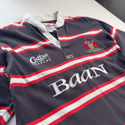 1990s Cotton Traders Gloucester Rugby Striped Polo M