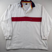 Mens Tommy Hilfiger Embroidered Logo Pannel Rugby Polo Shirt M