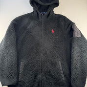 Modern Polo Ralph Lauren Red Pony Sherpa High Neck Fleece Jacket XL