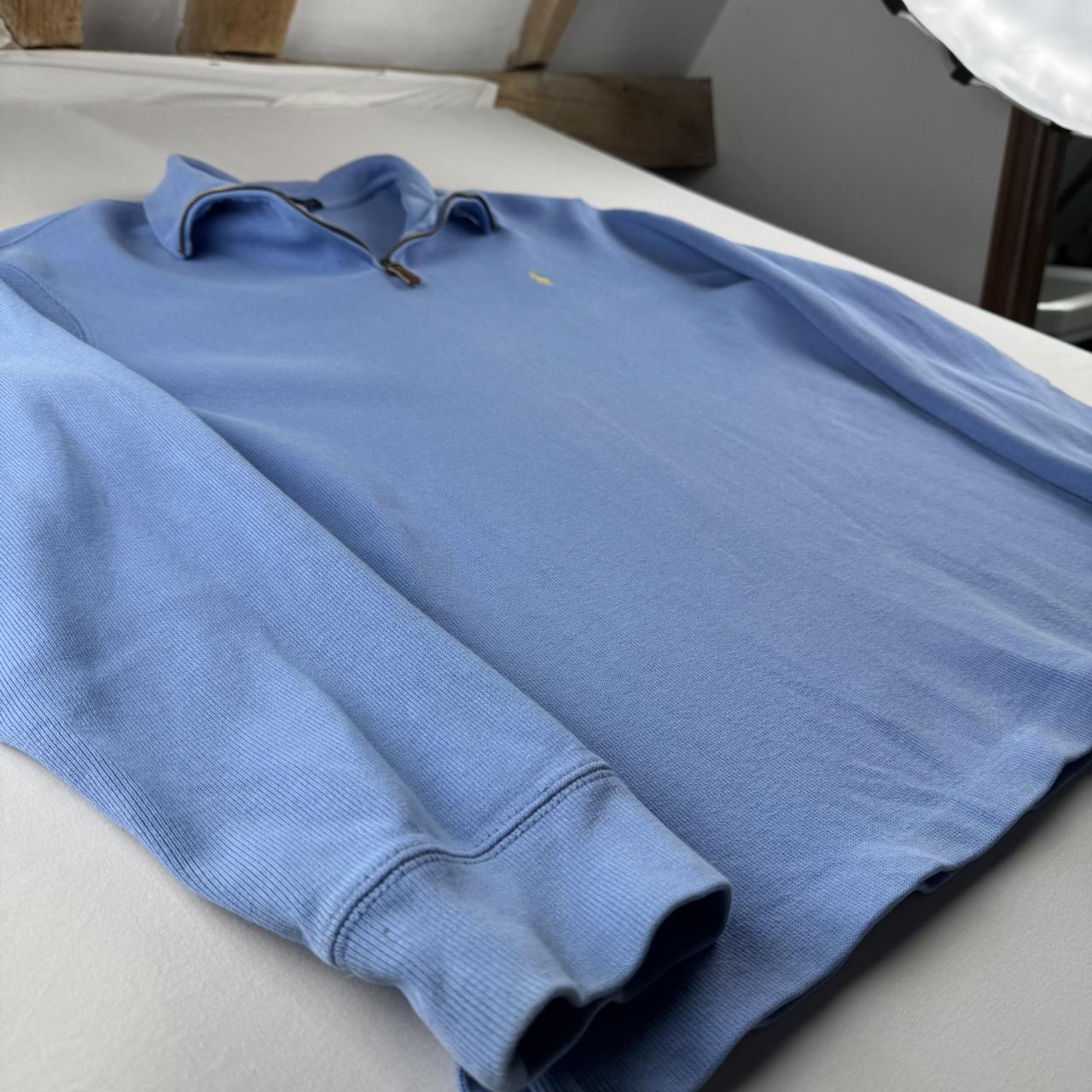 Polo Ralph Lauren Baby Blue Embroidered Pony Quarter Zip Fleece L