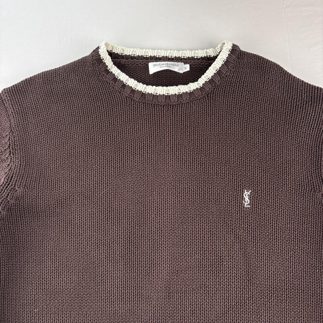 Yves Saint Laurent Rare Brown Ribbed Knitted Jumper XL
