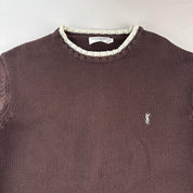 Yves Saint Laurent Rare Brown Ribbed Knitted Jumper XL