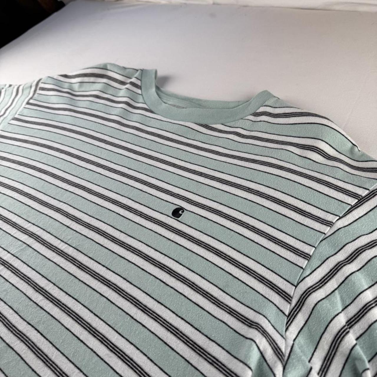 Carhartt WIP Turquoise Striped T-Shirt L