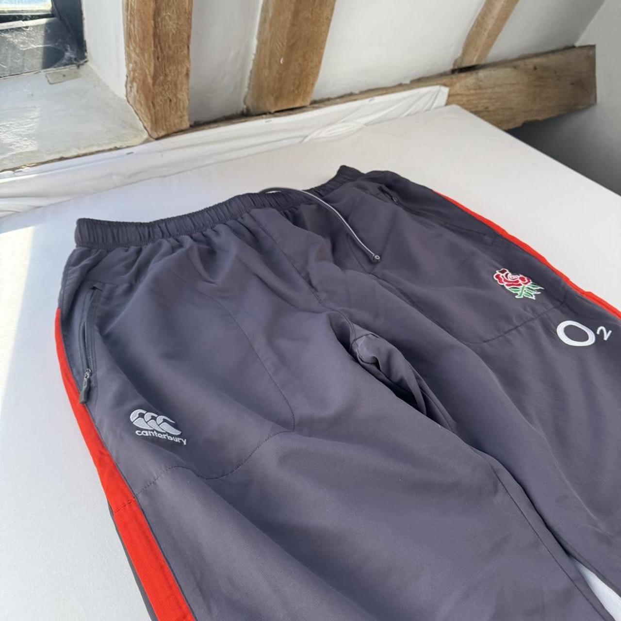 England Rugby Canterbury Grey Red Uncuffed Joggers XL