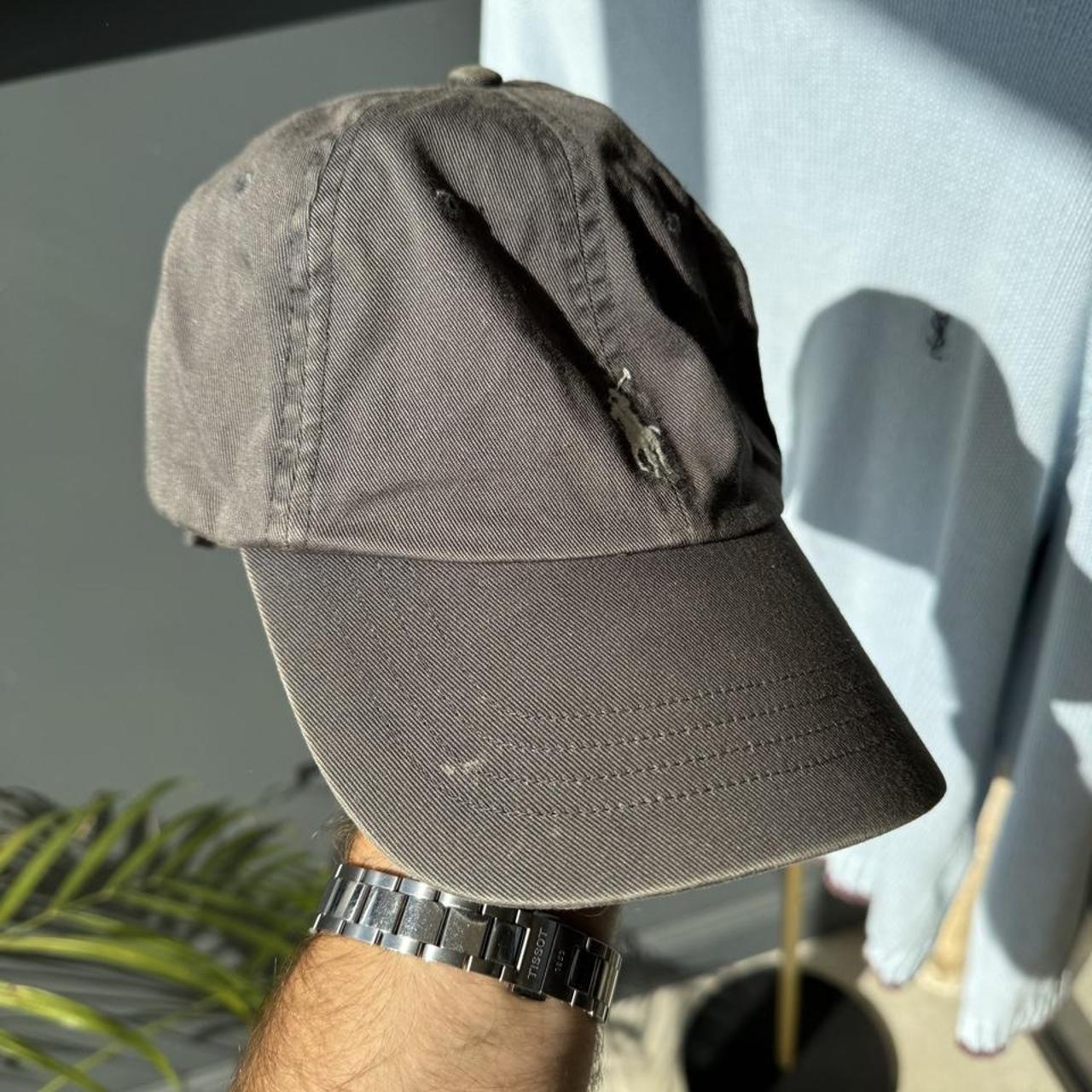 Polo Ralph Lauren grey cap with embroidered pony logo on the front.