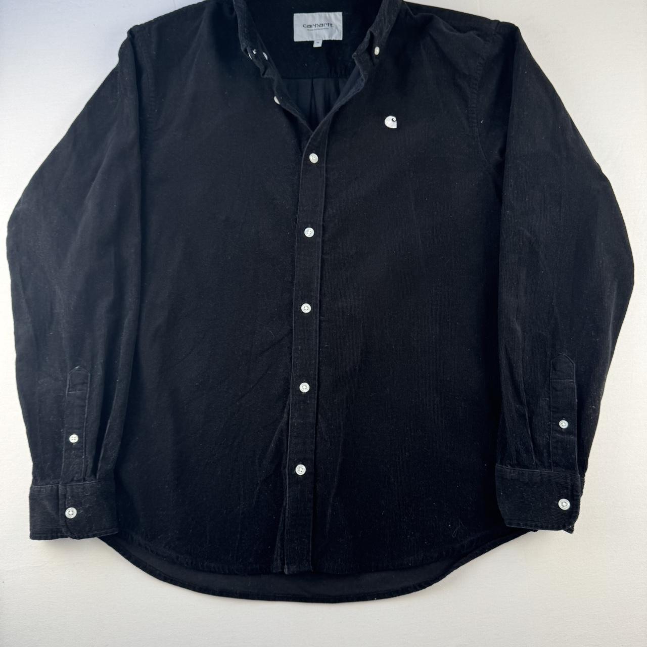 Black Carhartt WIP Long Sleeve Madison Corduroy Button Down Shirt M