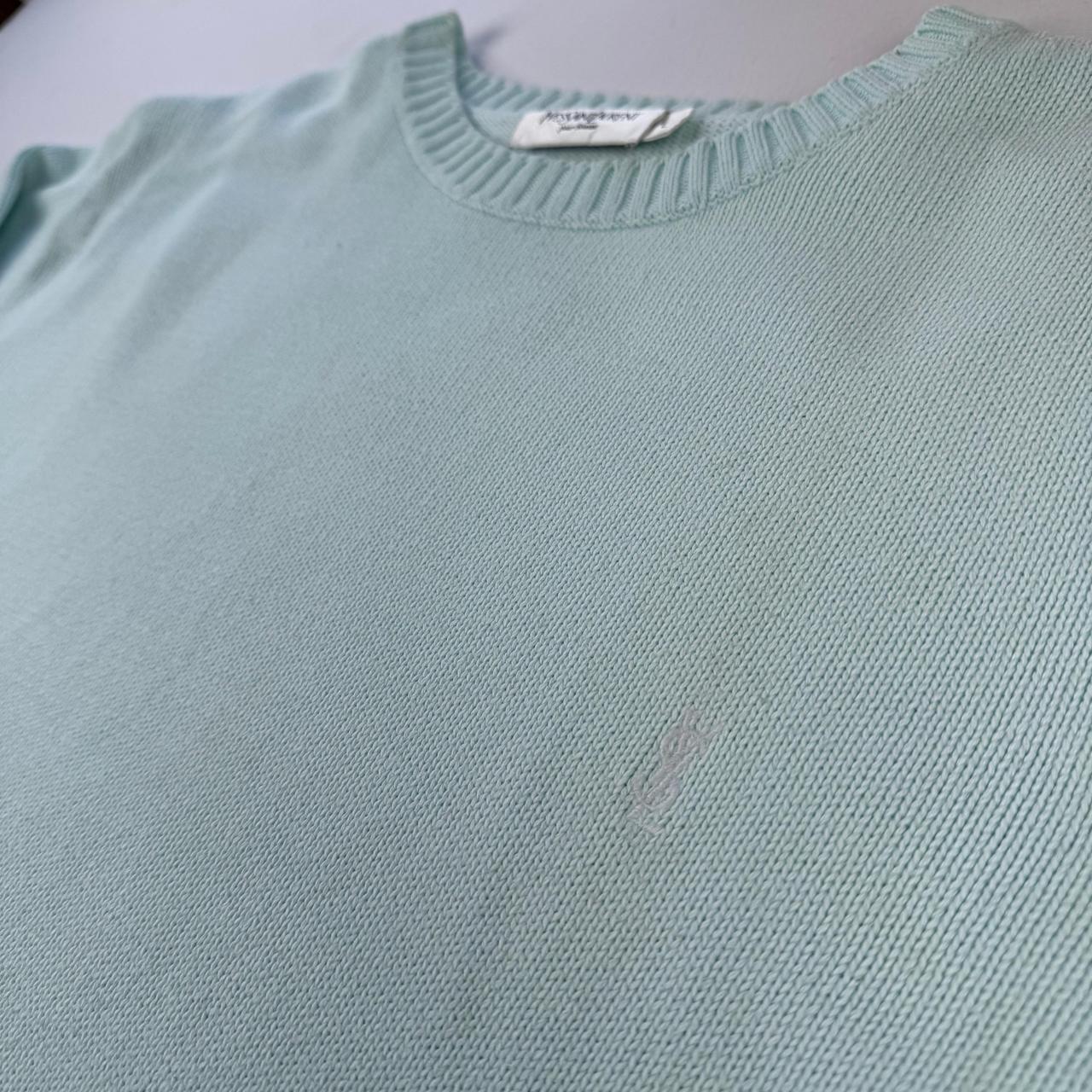 Yves Saint Laurent Crewneck Knit Sweater in Green Size L