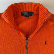 Polo Ralph Lauren Navy Pony Double Zip Thick Knitted Full Zip Jumper XL