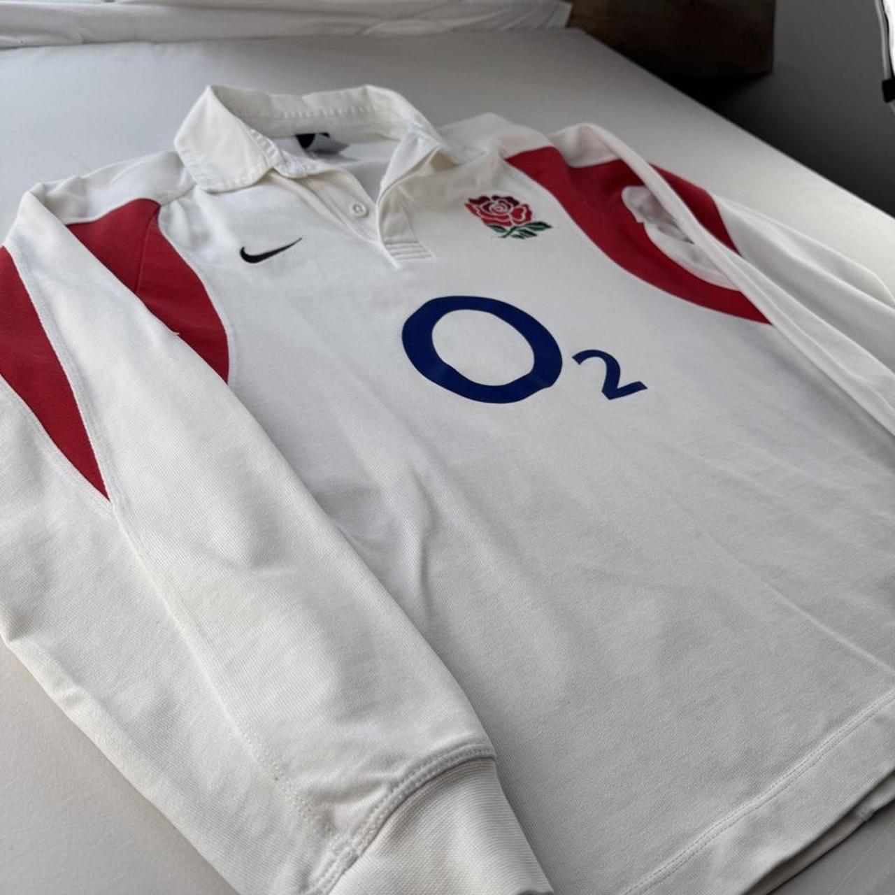 2005 Nike England Rugby Long Sleeve Rugby Polo S