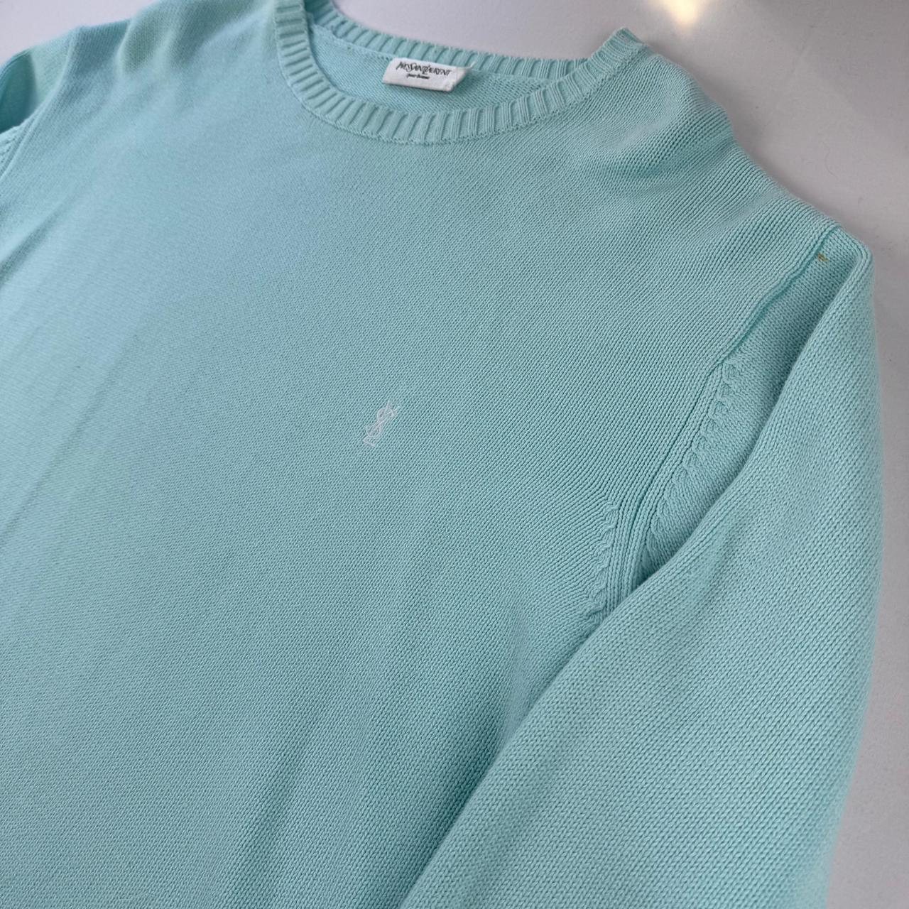 Yves Saint Laurent Crewneck Knit Sweater in Blue Size XL