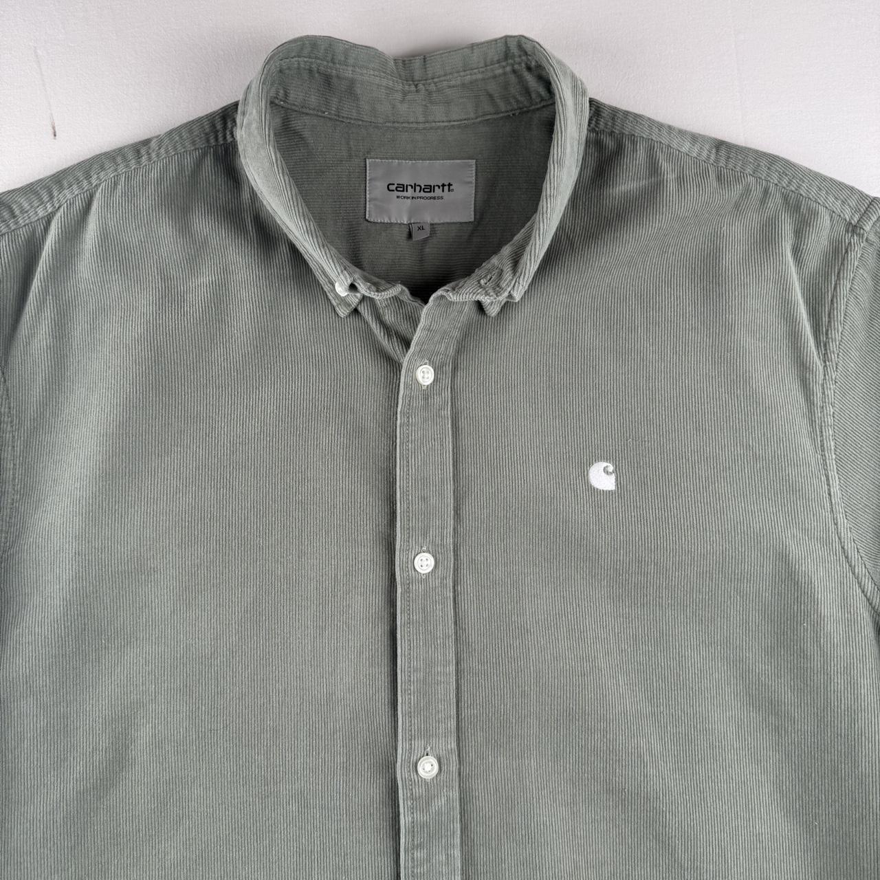 Sage Green Carhartt WIP Fine Corduroy Shirt XL