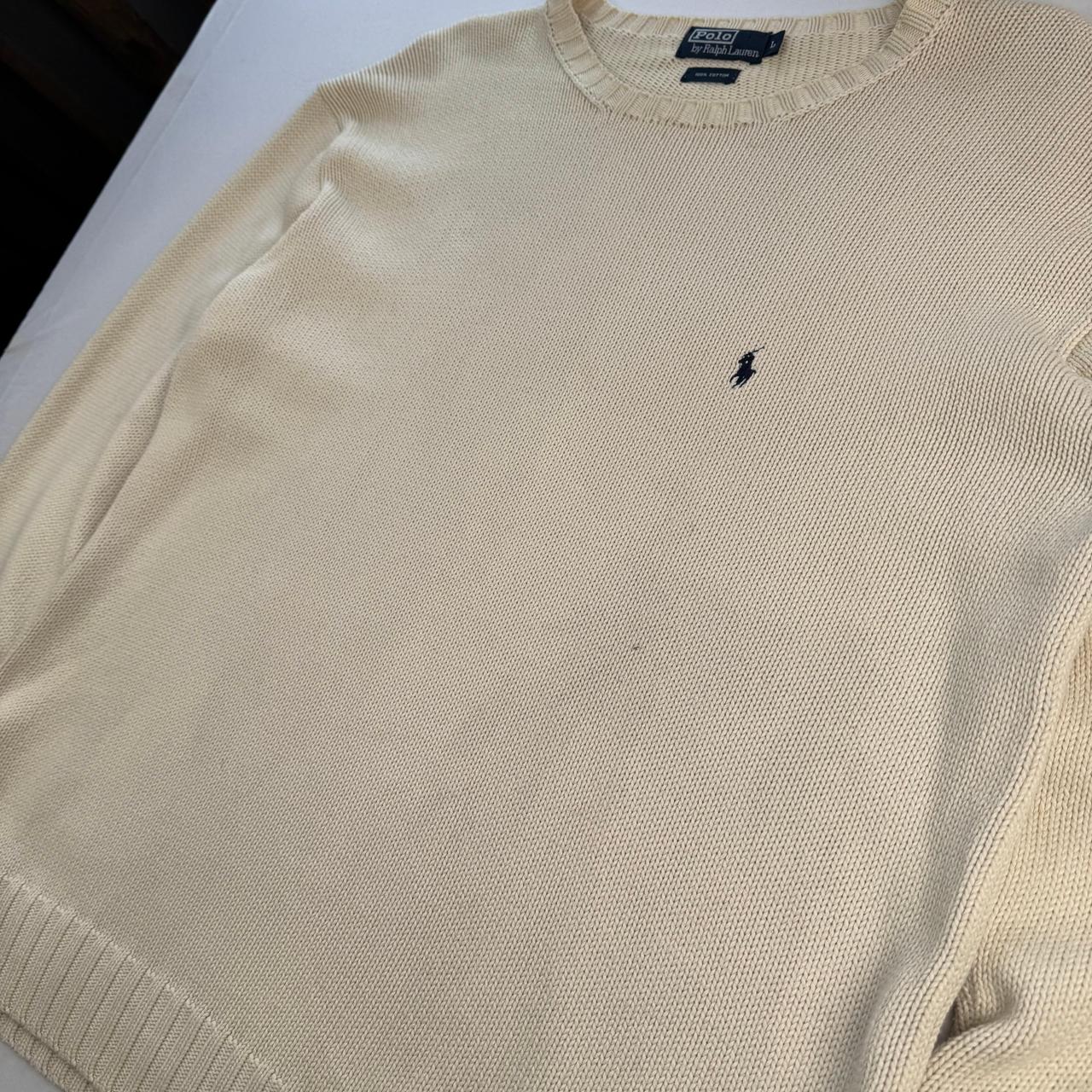 Polo By Ralph Lauren Crewneck Knit Sweater in Beige Size L